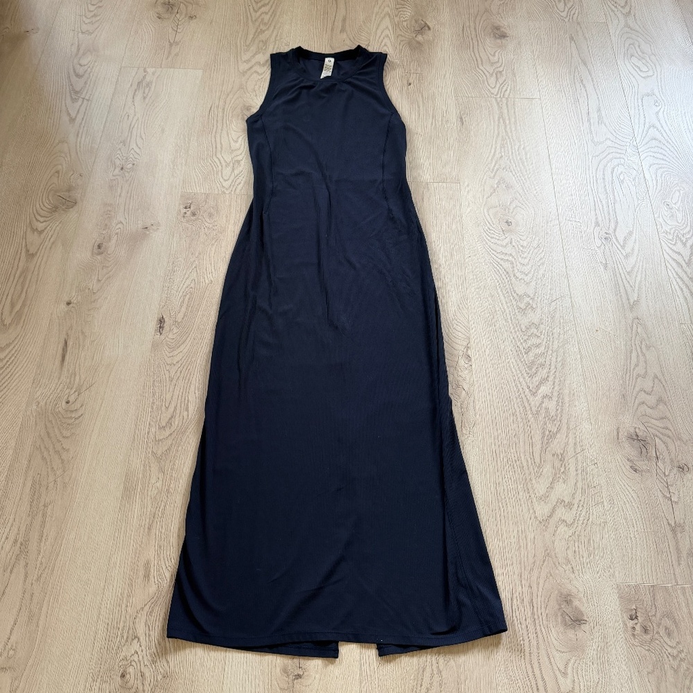 Lululemon -All Aligned Ribbed Midi Dress Navy Blue Sz. 6 - Picture 2 of 7